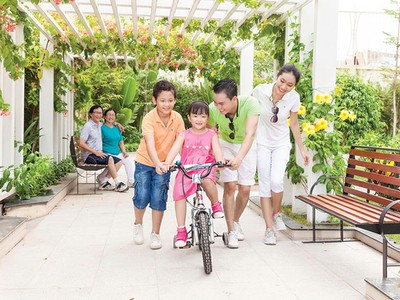 Không gian yên bình và tiện  nghi tại Him Lam Chợ Lớn sẽ là sự lựa chọn hoàn hảo cho gia đình bạn