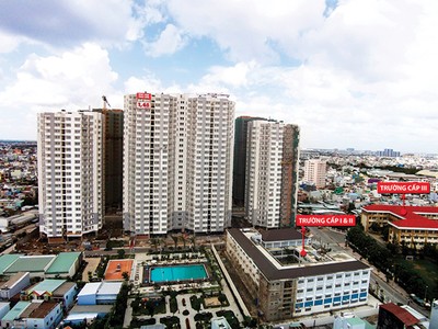 Dự án Căn hộ cao cấp Him Lam Chợ Lớn, quận 6 đã xây xong, bàn giao nhà tháng 9/2015 hiện đang là tâm điểm của người mua để ở và đầu tư (hình thực tế dự án tháng 7/2015)