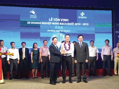 AAA vừa được vinh danh là một trong 30 doanh nghiệp minh bạch nhất trên Sở GDCK Hà Nội 2014 - 2015