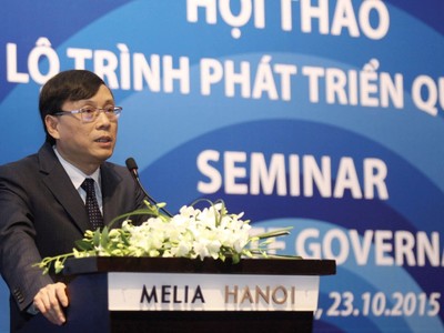 Chủ tịch UBCK Vũ Bằng phát biểu khai mạc Hội thảo Xây dựng lộ trình phát triển quản trị công ty