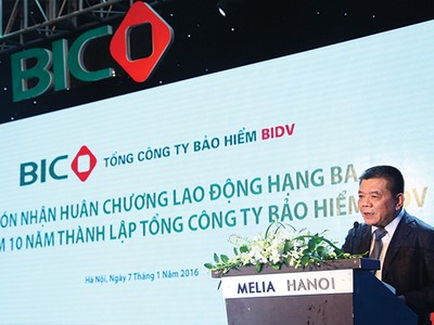 Ông Trần Bắc Hà, Chủ tịch BIDV tại Lễ kỷ niệm 10 năm thành lập BIC