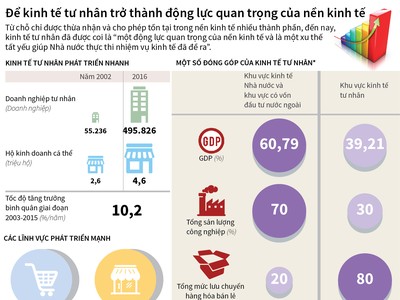 [Infographic] Để kinh tế tư nhân trở thành động lực quan trọng của nền kinh tế 