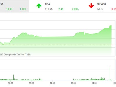 Phiên chiều 29/11: Nhóm cổ phiếu tài chính bùng nổ, VN-Index bay qua đỉnh 950 điểm
