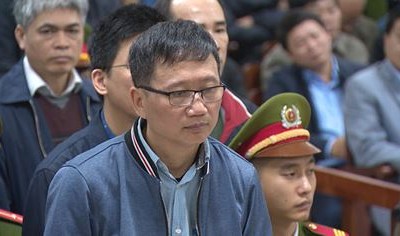 Bị cáo Trịnh Xuân Thanh trong phiên tỏa xét xử đại án PVC. Ảnh: TTXVN.