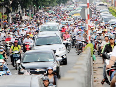 Vấn nạn kẹt xe nghiêm trọng đang ảnh hưởng tiêu cực tới bất động sản khu trung tâm TP.HCM. Ảnh: Gia Phú