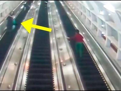 Khách Trung Quốc gây hoạ khi kéo vali xuống thang cuốn