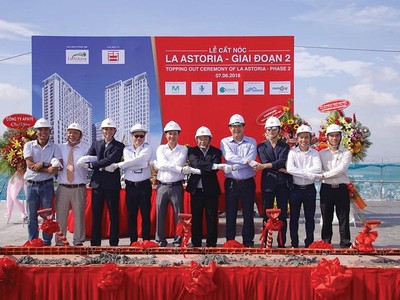 Khu căn hộ La Astoria giai đoạn 2 và 3 cất nóc vượt tiến độ