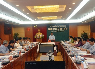 Thông cáo báo chí Kỳ họp 27 của Ủy ban Kiểm tra Trung ương