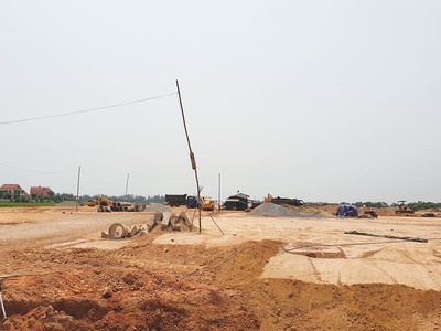 Một dự án quỹ đất tại Đồng Hới đang được tiến hành thi công hạ tầng
