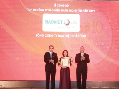Bảo Việt Nhân thọ dẫn đầu Top 10 Công ty bảo hiểm nhân thọ uy tín Việt Nam 2019