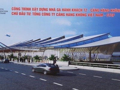 Nhà ga hành khách T2, CHKQT khi hoàn thành sẽ mang màu tím Huế đặc trưng - một màu sang trọng, quyến rũ