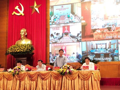 Hội nghị được tổ chức dưới hình thức trực tuyến với điểm cầu tại các địa phương trên địa bàn tỉnh Quảng Ninh. Ảnh: Thu Lê.