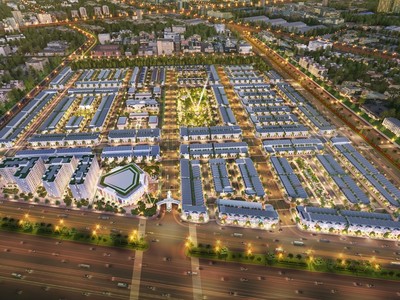 Phối cảnh tổng thể khu đô thị Century City tọa lạc trên hai tuyến đường ĐT 769 và đường Cầu Mên, thuộc khu vực phát triển thương mại và dịch vụ 
hậu cần của sân bay Long Thành