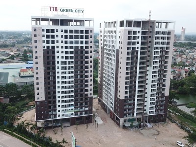 2 tòa nhà thuộc dự án chung cư Green City Bắc Giang đang gấp rút hoàn thiện đưa vào bàn giao