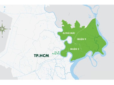 Vị trí thành phố phía Đông.