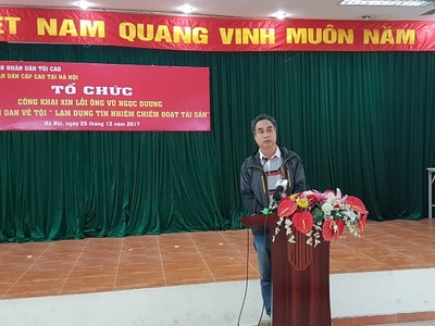 Tòa án nhân dân cấp cao tại Hà Nội xin lỗi công khai cựu cán bộ ngân hàng bị kết án oan