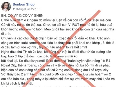 Hình ảnh facebook của đối tượng Nguyễn Thị Vân