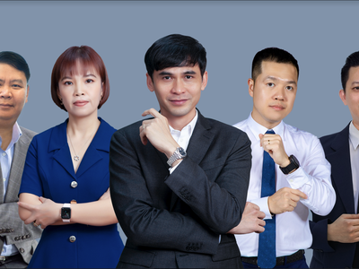 Từ trái qua phải: ông Lê Minh Nhật Tín, bà Lê Phương Thảo, ông Đào Phúc Trí, ông Nguyễn Hoàng Giang, ông Trần Hoài Nam