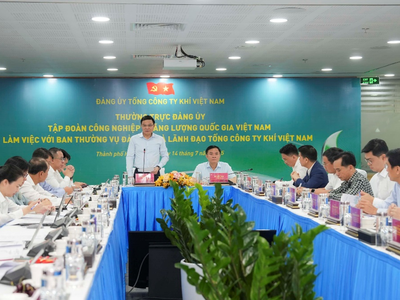 Lãnh đạo Petrovietnam làm việc với lãnh đạo PV GAS