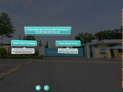 Giao diện bắt đầu tham quan nhà máy trực tuyến
