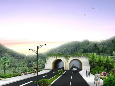 Phối cảnh lối vào Hầm đường bộ đèo Quy Hòa