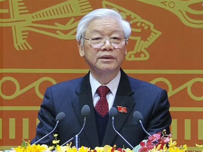 Tổng Bí thư Nguyễn Phú Trọng đọc Diễn văn bế mạc Đại hội Đảng toàn quốc lần thứ XII sáng 28/1