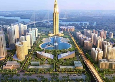 Nếu tòa tháp 108 tầng được xây dựng và hoàn thành sẽ phá vỡ kỷ lục tòa nhà cao nhất của Keangnam Landmark Tower. Ảnh: Võ Hải