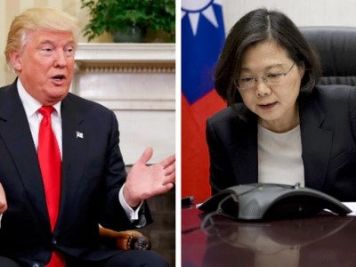 Tổng thống Mỹ đắc cử Donald Trump và lãnh đạo Đài Loan Thái Anh Văn. Ảnh: Telegraph