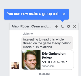 Biểu tượng điện thoại cho biết bạn có thể thực hiện cuộc gọi nhóm.
