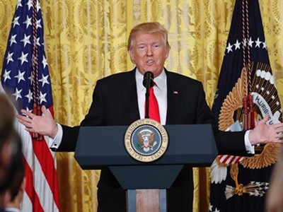 Tổng thống Mỹ Donald Trump lên án một loạt hãng truyền thông. Ảnh: Fox News