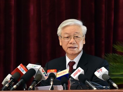 Tổng Bí thư Nguyễn Phú Trọng làm rõ thêm một số vấn đề và khái quát lại những kết quả chủ yếu mà Hội nghị Trung ương 5 đã đạt được. Ảnh: VGP/Nhật Bắc