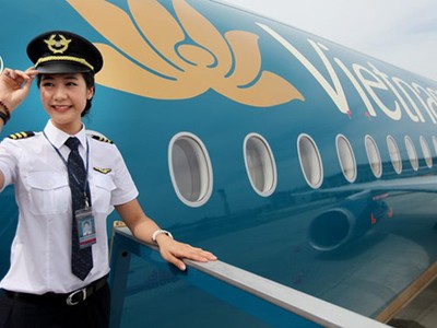 Một nữ phi công của Vietnam Airlines