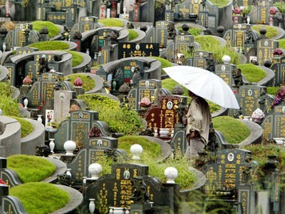 Việc giới hạn thời gian chôn cất và di dời phần mộ để cải táng dù đã và đang diễn ra để nhường đất phát triển đô thị nhưng luôn gây nhiều tranh cãi và đón nhận những phản ứng trái chiều. Ảnh: AP