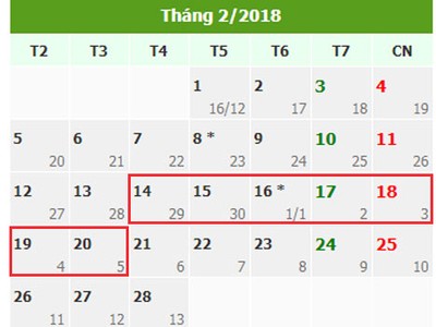 Lịch nghỉ Tết nguyên đán được Bộ Lao động đề xuất. 