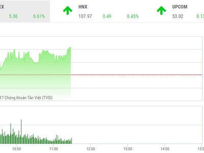 Phiên sáng 16/11: Sắc xanh lan tỏa, VN-Index hướng tới mốc 890 điểm