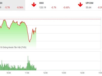 Phiên sáng 11/5: VIC, GAS hãm đà rơi VN-Index, tâm lý thận trọng vẫn bao trùm nhà đầu tư