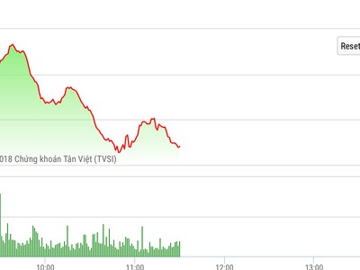 Diễn biến VN-Index phiên sáng nay. Nguồn: TVSI