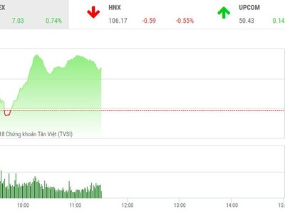 Phiên sáng 31/7: Nhiều bluechip đón dòng tiền, VN-Index lên trên 955 điểm