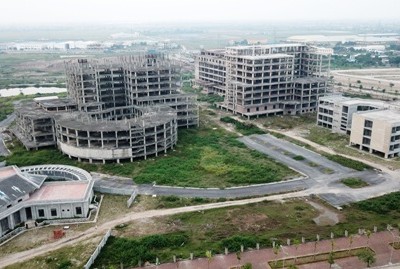 Các hạng mục xây dựng của dự án bệnh viện đa khoa tỉnh Nam Định. Ảnh: Giang Chinh