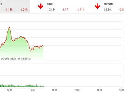 Phiên sáng 18/12: Hàng trăm mã giảm, VN-Index tiếp tục lùi sâu