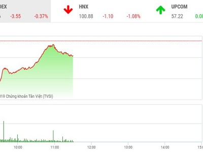 Phiên sáng 15/8: Lực cầu bắt đáy chặn đà rơi của VN-Index