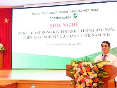 Chủ tịch HĐQT Vietcombank, ông Nghiêm Xuân Thành phát biểu chỉ đạo Hội nghị.