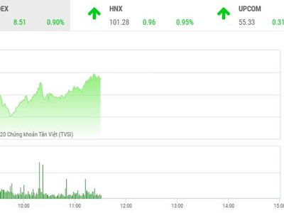 Phiên sáng 9/1: Nhóm ngân hàng và bất động sản khởi sắc, thị trường hồi phục mạnh