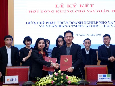 Quỹ Phát triển doanh nghiệp nhỏ và vừa ký hợp đồng khung cho vay gián tiếp với 3 ngân hàng