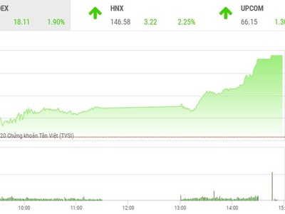 Giao dịch chứng khoán chiều 17/11: Sắc xanh lan tỏa, VN-Index tăng gần 20 điểm