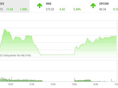 Giao dịch chứng khoán phiên chiều 11/3: Nhiều mã ngân hàng và chứng khoán khởi sắc, VN-Index tăng gần 12 điểm
