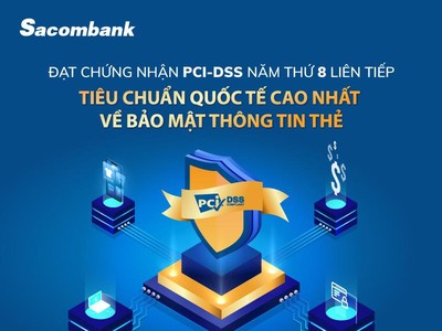 Sacombank 8 năm liên tiếp đạt chứng nhận PCI DSS về bảo mật thẻ