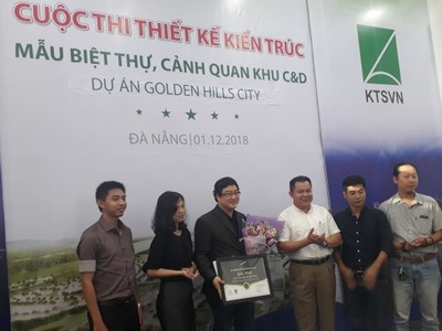 Ban tổ chức trao giải cuộc thi thiết kế kiến trúc mẫu biệt thự, cảnh quan khu C&D – Dự án Golden Hills City.