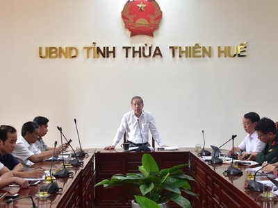 Chủ tịch UBND tỉnh Thừa Thiên Huế Phan Ngọc Thọ phát biểu chỉ đạo tại buổi họp.