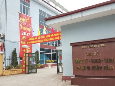 Trụ sở UBND phường Xuân Đỉnh, quận Bắc Từ Liêm.